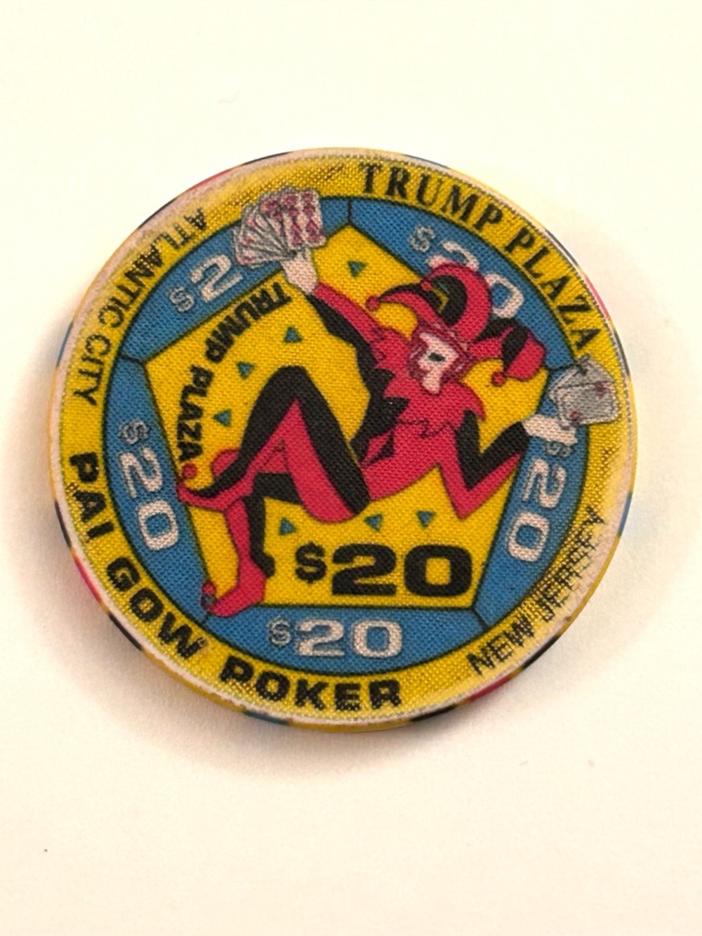 Trump Plaza Atlantic City $20 Pai Gow Poker Jester Casino Chip